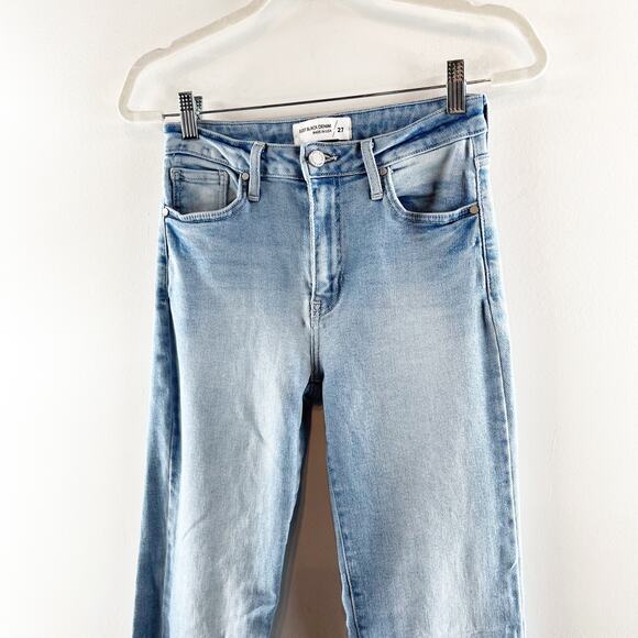 Just Black Mid Rise Straight Bootcut Raw Hem Jeans Light Wash Blue 27 / 4 - Picture 8 of 12